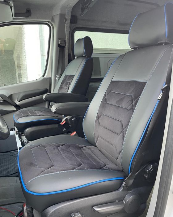 Pokrowce na fotele VW T5 i T6 - 8 os. Pikowany Welur Szyte ręcznie