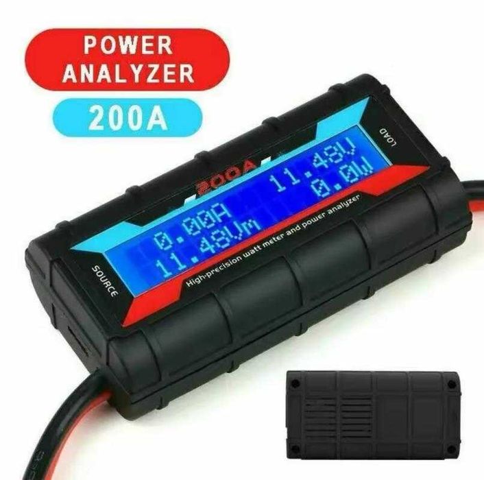 Анализатор мощности DC 0-60V 200A Цифровой ваттметр постоянного тока, вольтметр, амперметр для аккумуляторов и солнечных систем