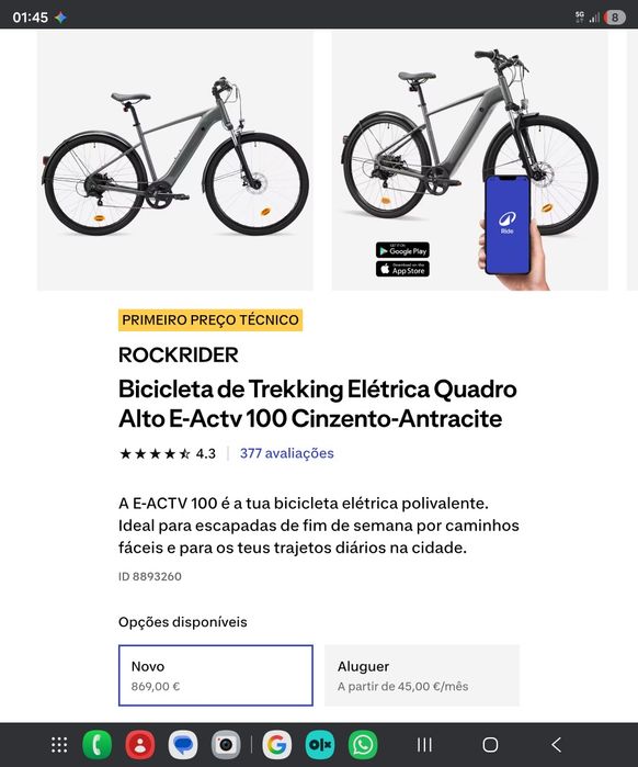 Bicicleta eletrica tem 11km