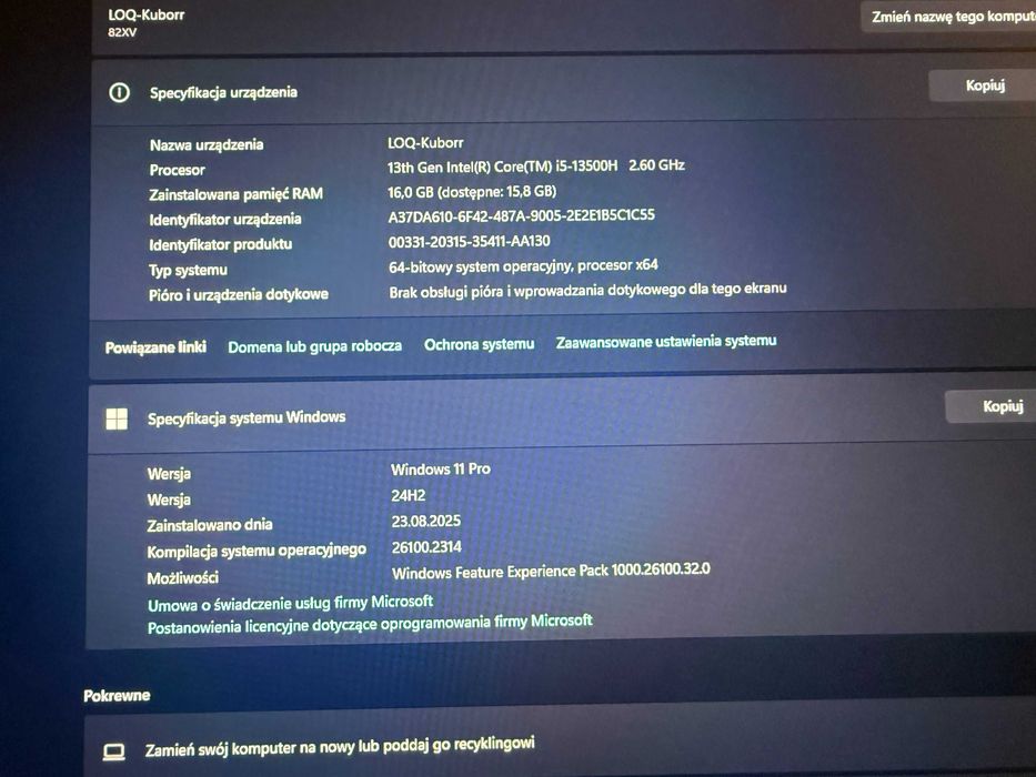Laptop Gamingowy Lenovo LOQ