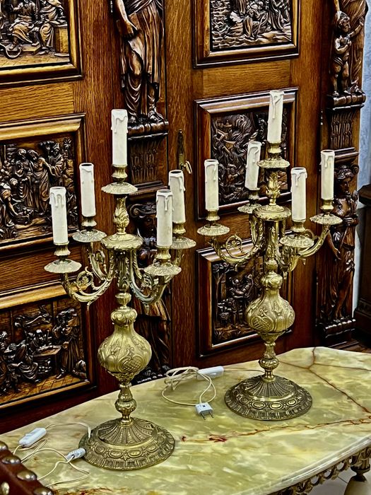 Пара антикварних бронзових канделябрів.Франція.ХІХ ст