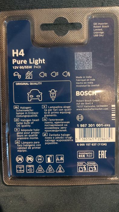Żarówka h4 Bosch Pure Light 12V 60/55 W