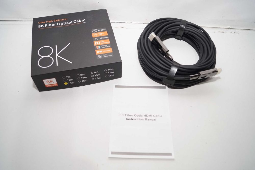 Kabel światłowodowy 8K 60Hz/ 4K 120Hz HDMI mini HDMI 2.1 15m 12-bitowy