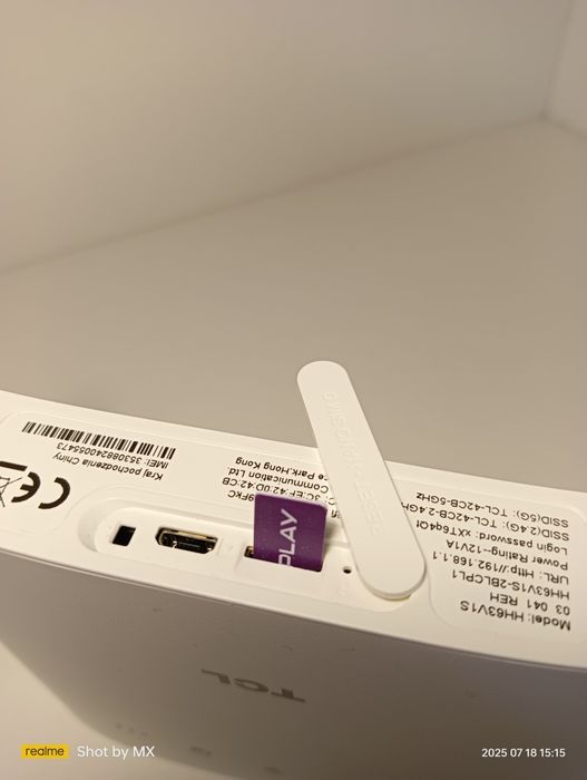 Router LTE na kartę SIM LTE 4G WiFi 5GHz gniazdo tel modem TCL HH63V1S