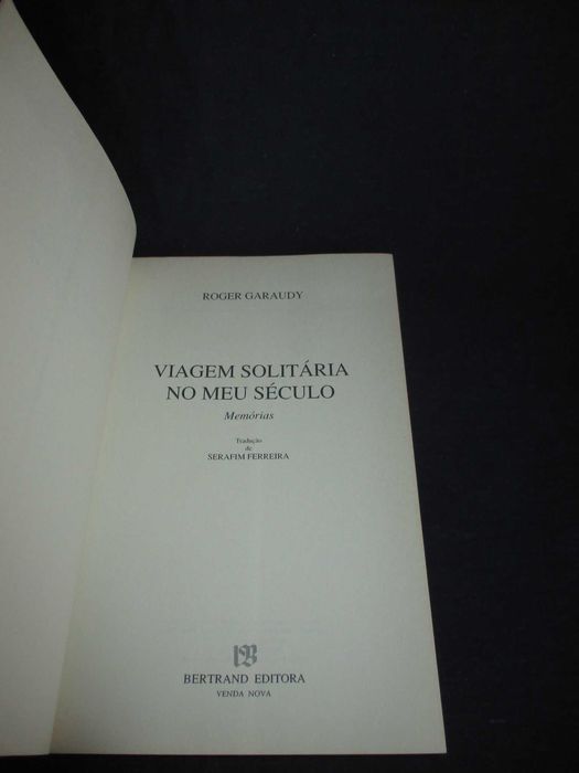 Livro Viagem Solitária no meu século Roger Garaudy