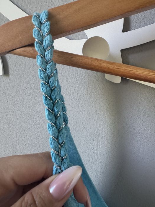 Sukienka z wiskozy letnia niebieska na ramiączkach XL/XXL