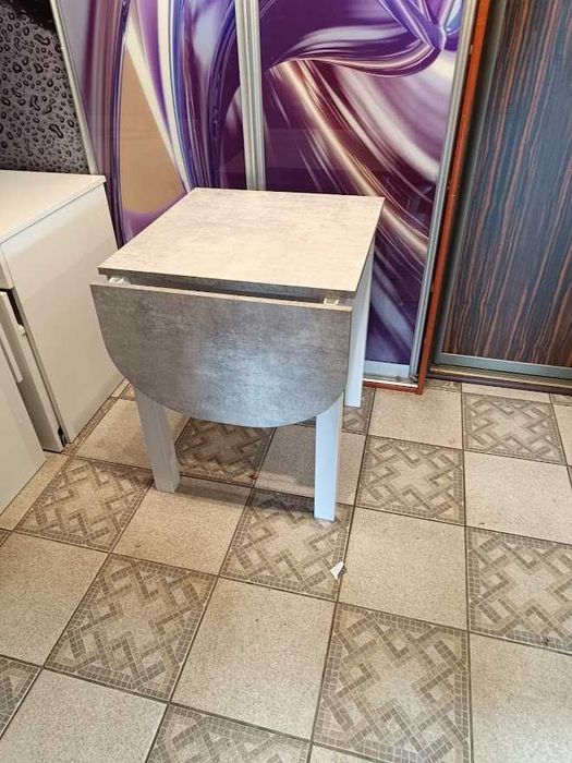 STÓŁ składany z 1 klapą  beton jasny biały