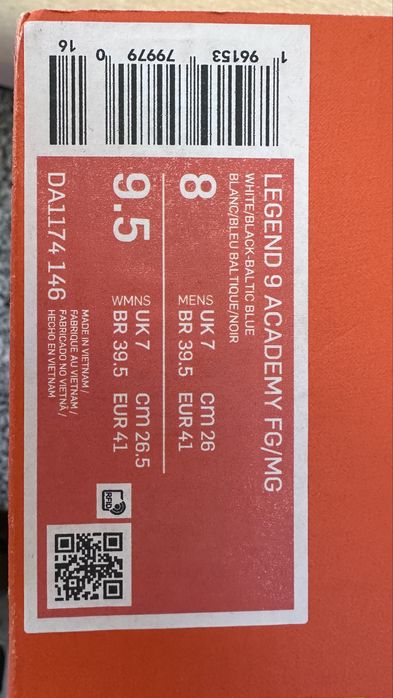 Nike Бутси TIEMPO LEGEND 9 ACA Колір:білий Розмір:8