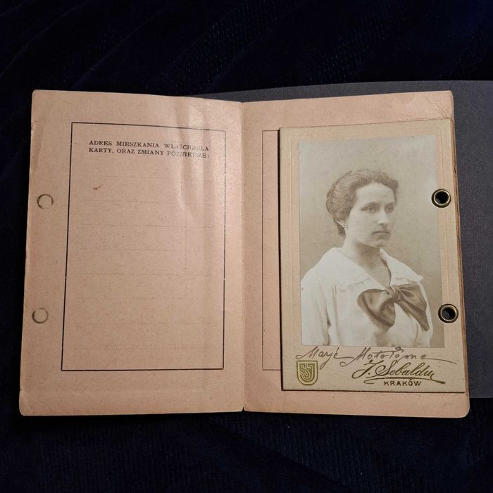 Legitymacja Studencka Karta Legitymacyjna 1921 Kraków