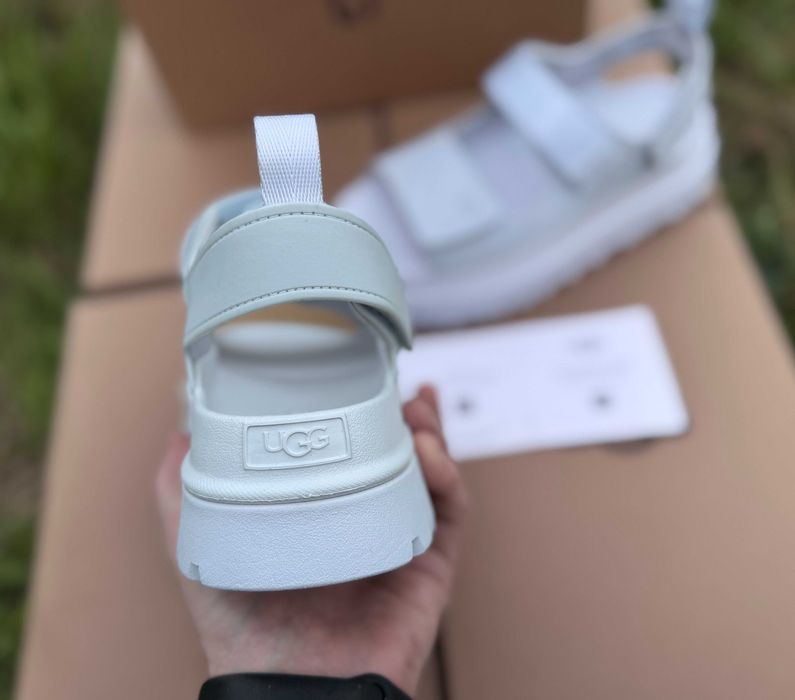 ‼️Останні Розміри‼️Оригінал / Босоніжки UGG Goldenglow Sandals White & Blue / Босоножки Угги / Сандалі Угг
