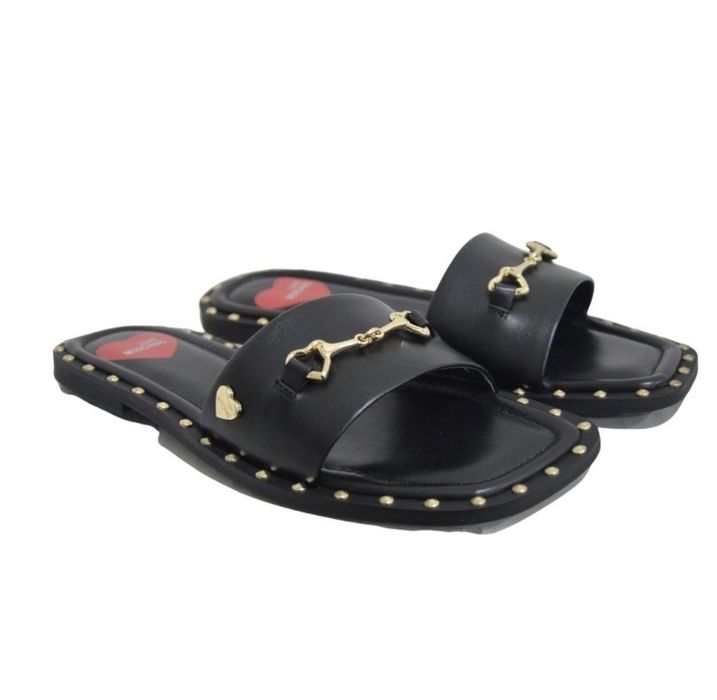 Кожаные шлёпанцы Love Moschino 38р.
