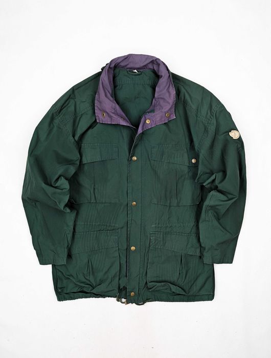 Fjallraven zielona kurtka parka z kapturem XL logo