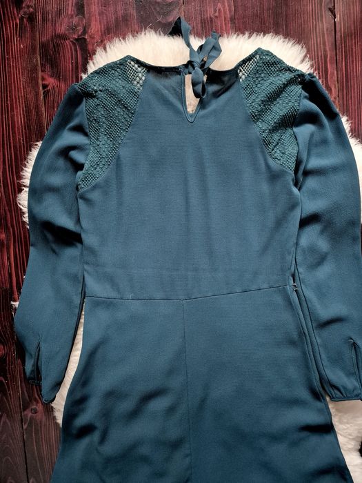 Zielona sukienka z długim rękawem Promod L