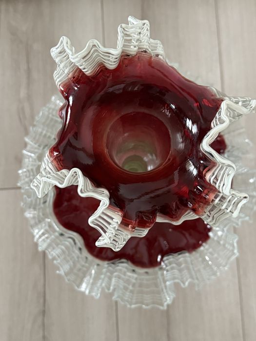 Szklana stara etagere patera piętrowa