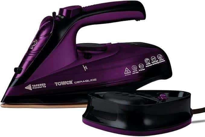 Tower T22008 Ferro de Vapor Sem Fio Base Cerâmica Roxo