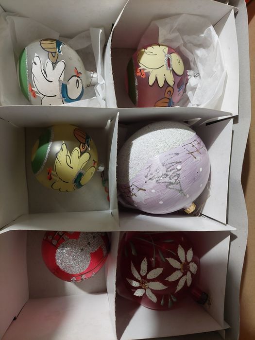 Bańki PRL ręcznie malowane