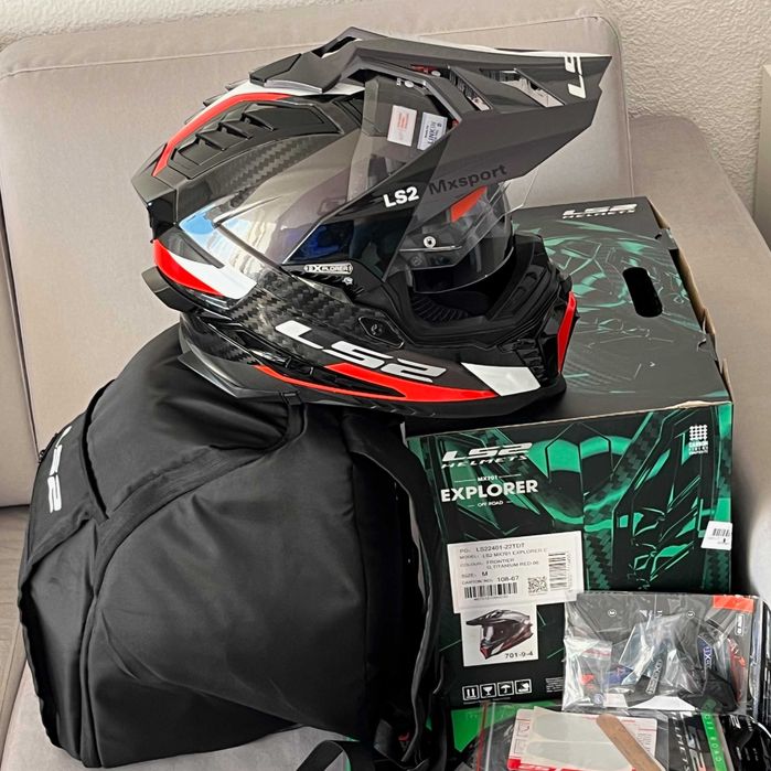 Capacete NOVO LS2 MX701 Explorer Carbon Frontier (30% DESCONTO) Em M e L