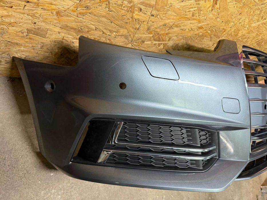 Zderzak przedni kompletny Audi A4 B9 16 - 19 S-line Chrom spryski 6xpdc