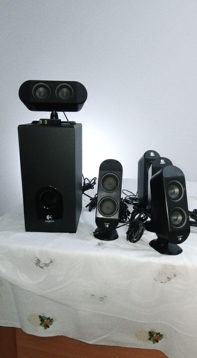 Logitech X‑530 5.1 Surround – Subwoofer + 5 Colunas – Excelente Estado