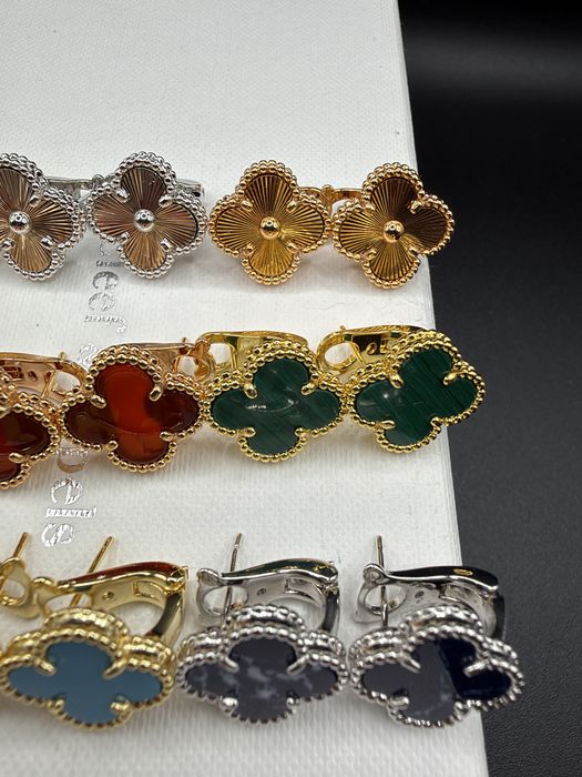 Серьги van cleef, vca , ван клиф, конюшина , клевер