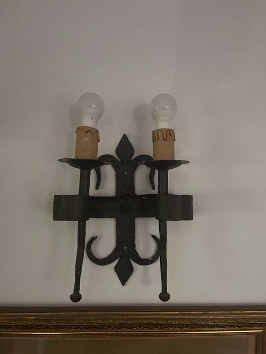 Conjunto 3 candeeiros de parede ferro forjado