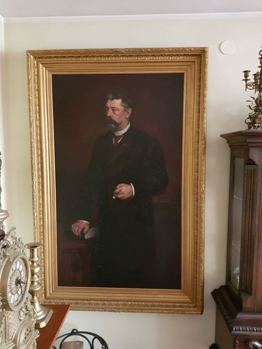 Okazja !!! XIX w Portret Szlachcica Olej na Płótnie 1903r w XIXw Ramie