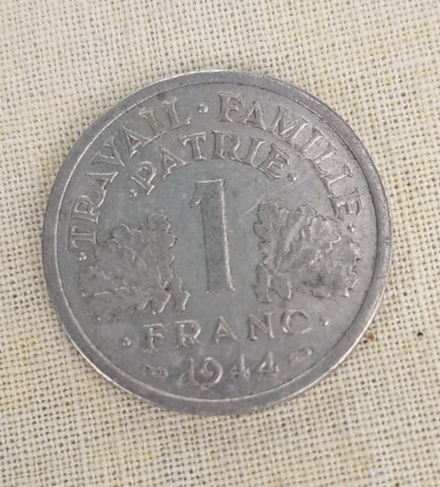 Moeda 1 Franco Francês 1944 - Regime de Vichy (WWII)