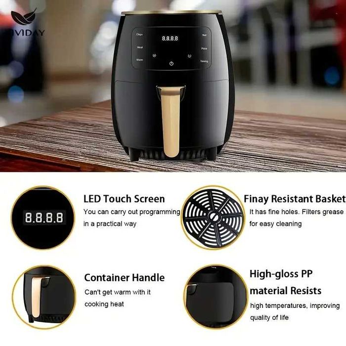 NOVO - AirFryer para Cozinha 4,5L 1400w
