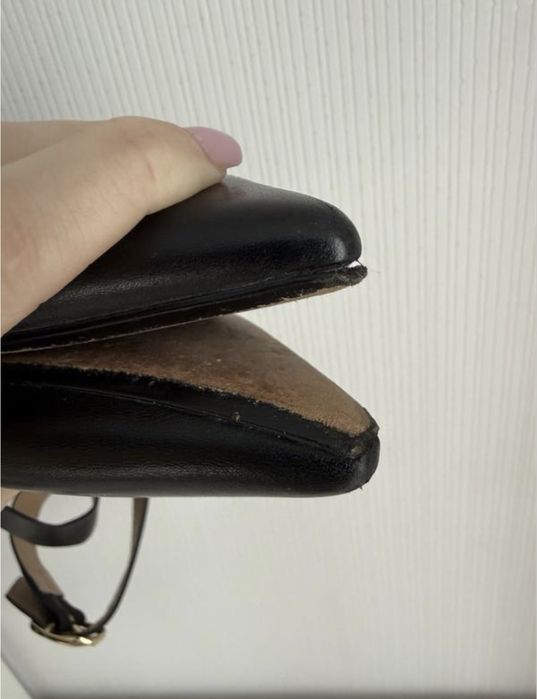 Чорні шкіряні жіночі туфлі на низькому ходу Maje слінгбеки Maje