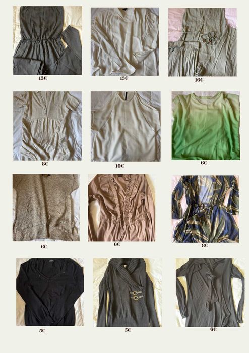 Jarfineiras clássicas, kimonos, blusas