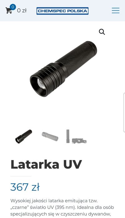Latarka UV Chemspec Nowa