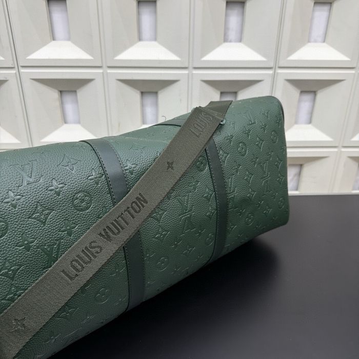 Louis Vuitton Keepall сумка зеланая кожаная спортивная дорожная