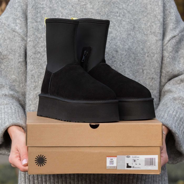 Уггі UGG Dipper Boot High Black (luxe) натуральні АКЦІЙНА ЦІНА