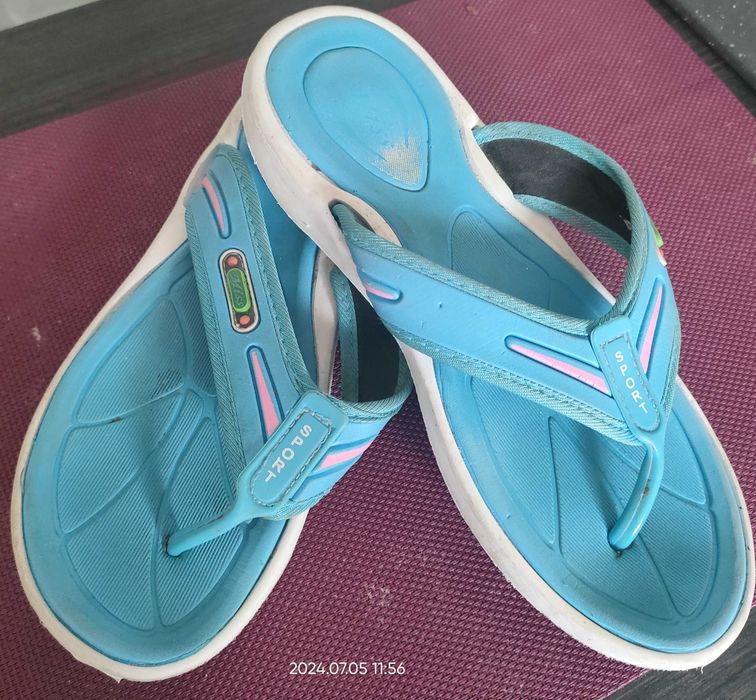 Sport_Klapki Sportowe Niebieskie_Japonki_38