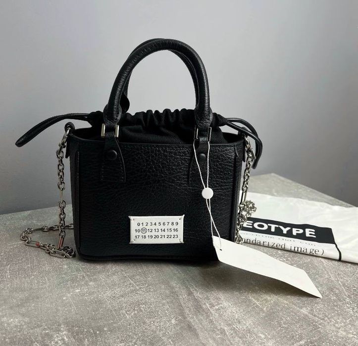 Сумка Maison Margiela 5AC Horizontal Leather Tote жіноча чорна женская