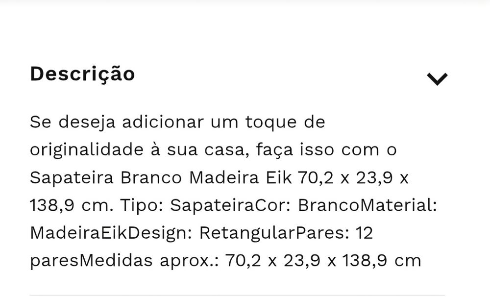 Sapateira com três gavetas