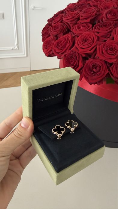 Сережки Van Cleef onyx оригинал