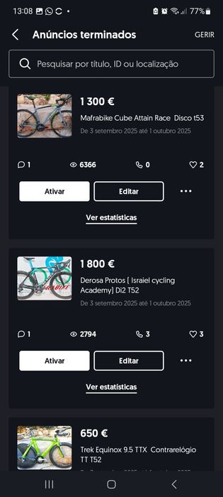 Bicicletas de estrada carbono oportunidades