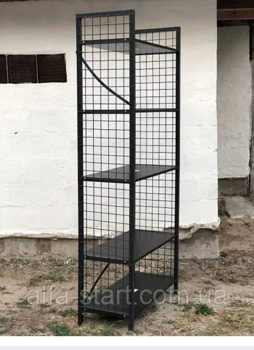 Стелаж металевий з сітчастими полицями  для товарів