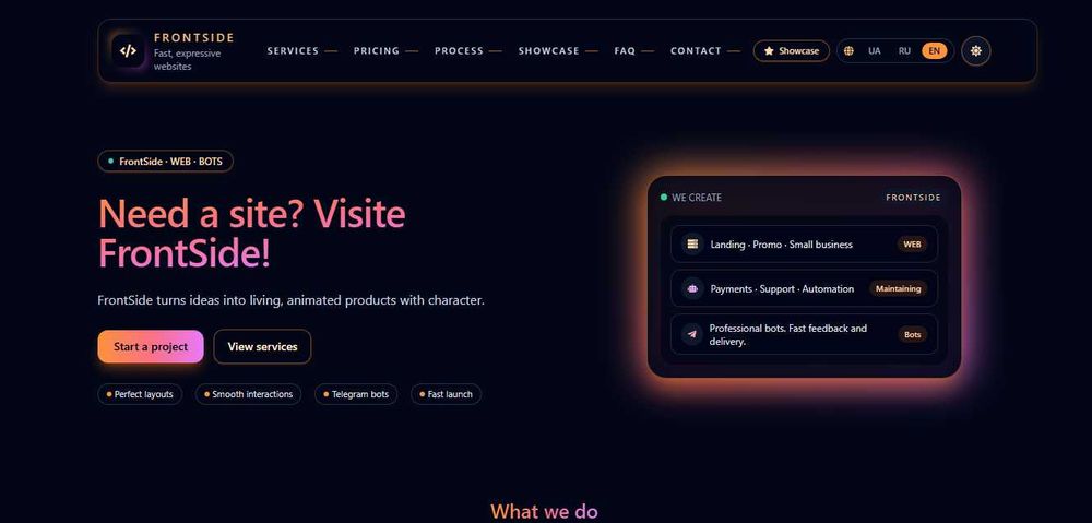 Розробка сайтів та ботів під ключ на замовлення