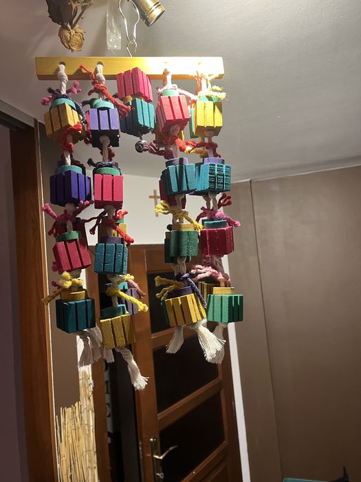 Zabawka dla papugi Ara Zabawki Pet Ptak Huśtawka Drewniana