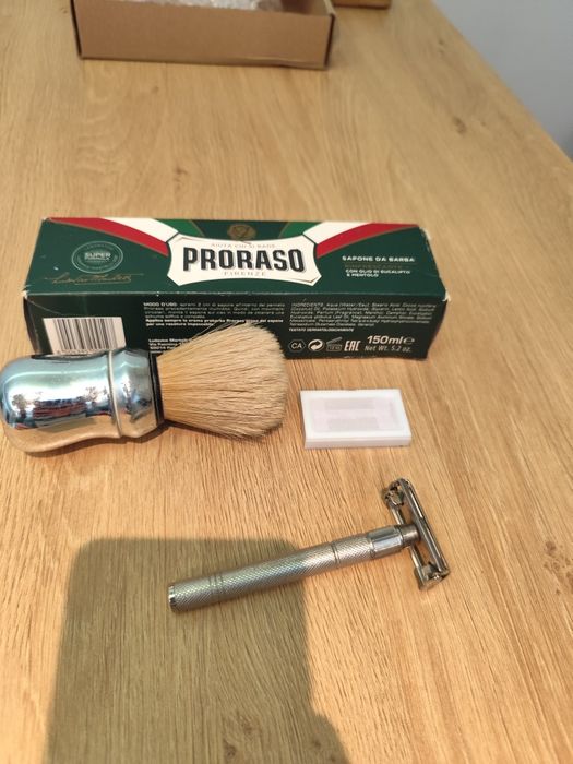 Maszynka HR, krem Proraso, pędzel, żyletki!