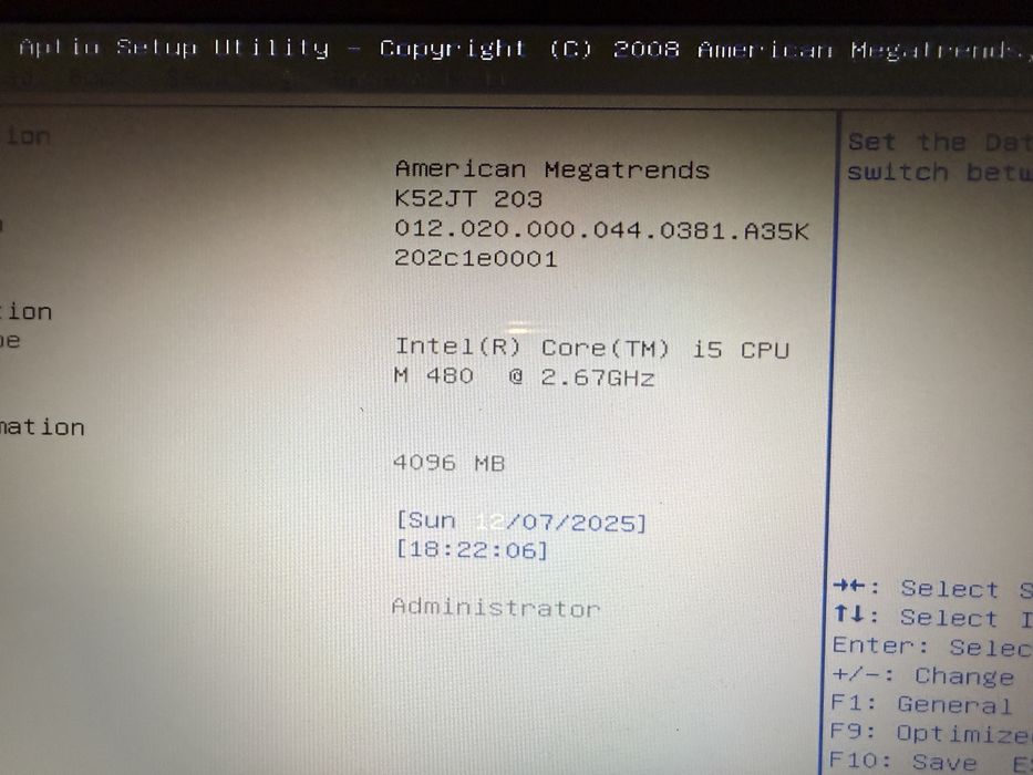 Laptop Asus K52J i5 4gb 320Gb Windows 10