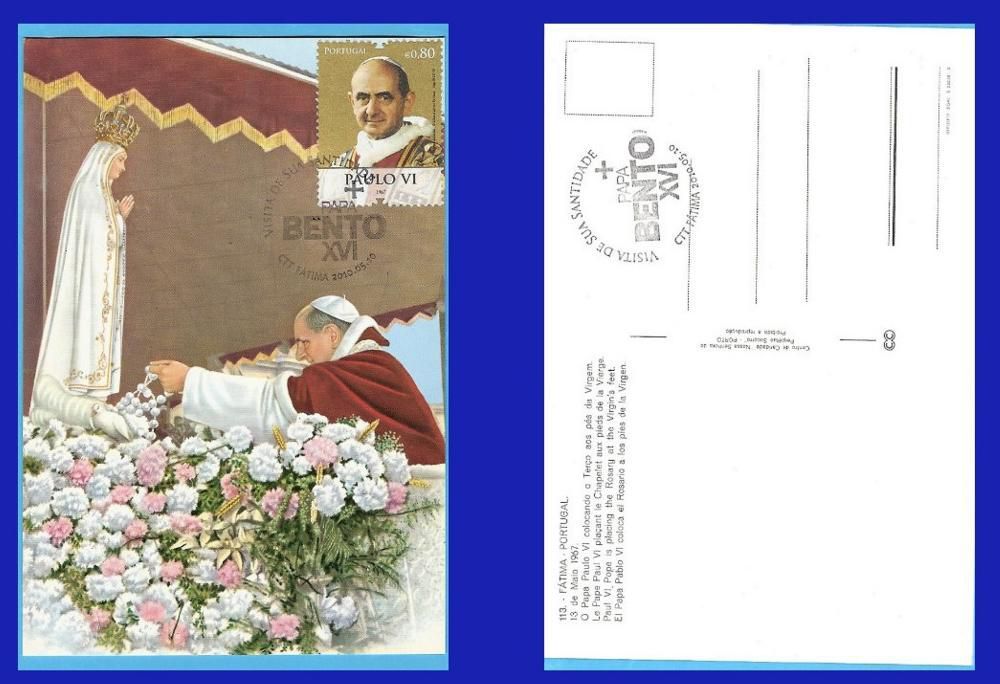 PAPA PAULO VI e Nossa Senhora de FÁTIMA com Rosário Car. Primeiro Dia