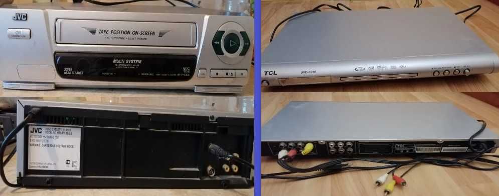Видеокассетный проигрыватель JVC (HR-P185EE). DVD - проигрыватель TCL