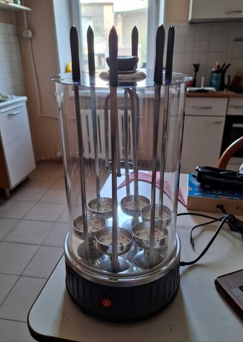 Електрошашличниця на 6 шампурів мангал електричний 1000 Вт