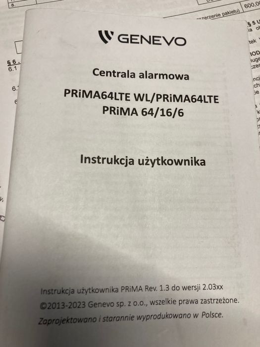 System alarmowy Genevo PRIMA64LTE WL/PRIMA64LTE PRIMA 64/16/6