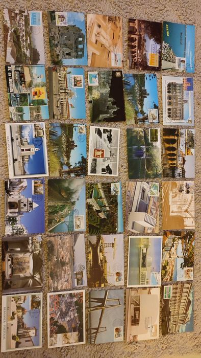 90 postais com selo e carimbo 1º dia - Cidades e Localidades