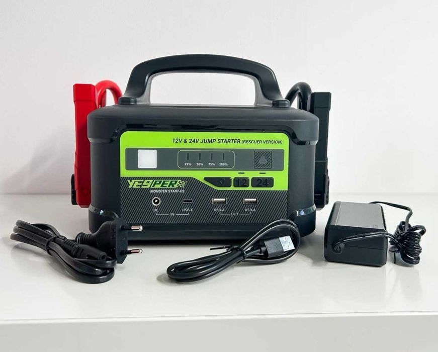 Powerbank Booster rozruchowy 5000A 12V/24V Jump Starter do Ciężarówek