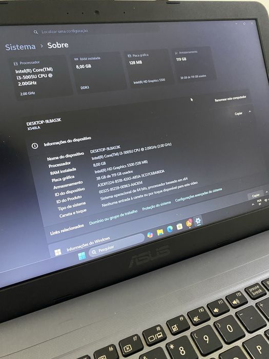 Portátil Asus i3
